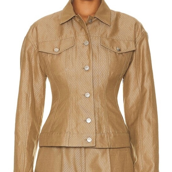 STELLA McCartney Runway Cinch Peplum Waisted Logo Buttoned Fitted Jacket Blazer - Picture 5 of 16